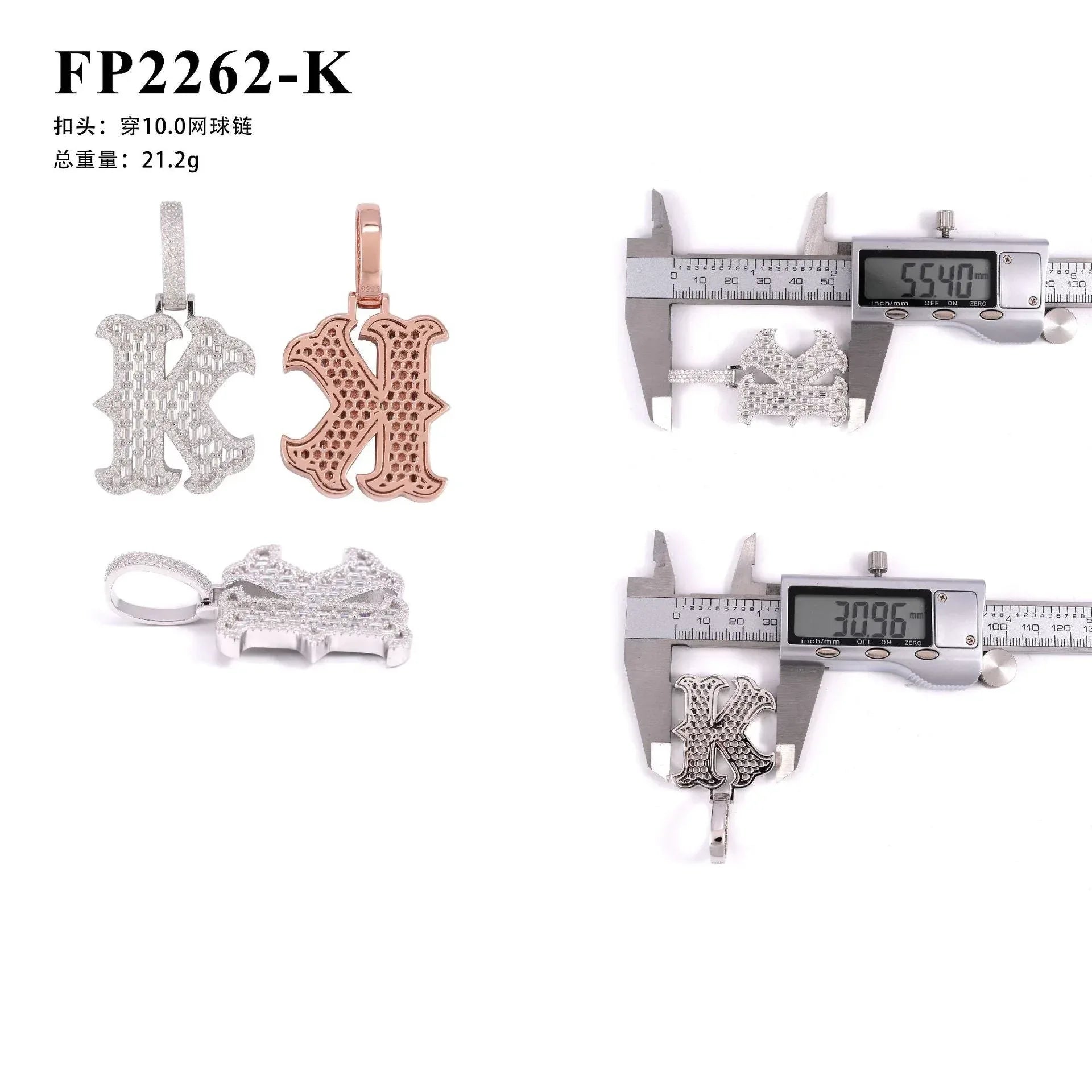 New Personalized Letter Hip-Hop Pendant – S925 Silver Moissanite, Trendy Custom Jewelry - CaratixJewelry